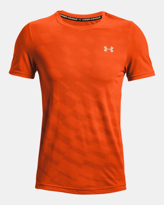 Men's UA Seamless Radial Short Sleeve, Orange, pdpMainDesktop image number 4